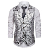 WIAOFELLAS  -  Korean Style Slim Vest for Men Fashionable Casual Loose Back V-neck Short-sleeved Button Cardigan