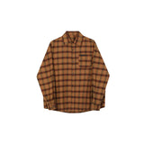 Wiaofellas  -  New Retro Unisex Casual Shirt Trendy Brand American Oversized  Plaid Shirt  Men's Lazy Style Long Sleeve Loose Fit Blouse