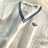 WIAOFELLAS  -  Sweater Vests Men Simple Embroidery Soft Cozy Japanese Style Handsome Sleeveless Knitted Jumper Aesthetic Hombre Streetwear Chic