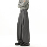 WIAOFELLAS  -  Grey Black Suit Pants Men Oversized Society Mens Dress Pants Korean Casual Loose Wide Leg Pants Mens Office Formal Trousers