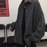 Wiaofellas  -  Men's Trendy Outerwear Ins Men's Trendy Cool Loose New Outerwear Woolen Jacket Men's Outerwear