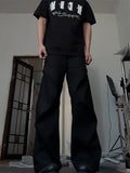 WIAOFELLAS  -  American High Street Casual Pleated Knife West Pants Men's Summer CleanFit Loose Straight Pants Drapey High-End Feelings Pants