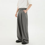 WIAOFELLAS  -  Black Suit Pants Men Oversized Fashion Social Mens Dress Pants Korean Loose Wide Leg Pants Mens Office Formal Trousers M-3XL