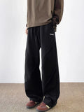 Wiaofellas  -  Spring Pleated Design Straight-leg Sweatpants For Men New Y2K Vintage Baggy Long Pants Streetwear Sports Casual Trousers