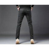 WIAOFELLAS  -  Plus Size 28-38 Men Chinos Pants Spring Summer Autumn  Casual   Slim Straight Business Work Long Pants Black Dark Blue Gray