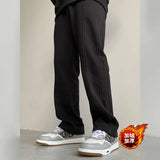 WIAOFELLAS  -  Autumn Winter KPOP Fashion Style Harajuku Trousers Men Loose All Match Straight Casual Chic Pants Vintage Pockets Male Clothes