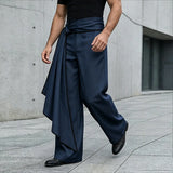 Wiaofellas  -  Men's Pants Color-block Patchwork Joggers Casual Irregular Pants For Man Streetwear Loose High Waist Pantalones Trousers