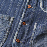 WIAOFELLAS  -  Men Japanese Streetwear Retro Fashion Loose Casual Stripe Denim Vest Sleeveless Jacket Unisex Jeans Waistcoat Cowboy Vest