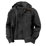 WIAOFELLAS  -  Winter New Men Casual Jackets Hooded Zipper Pocket Fashion Solid Color Fleece Warm Outerwear Male Outdoor Hooded Hoodie Coats