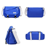 WIAOFELLAS  -  Men Oxford Crossbody Bags Travel Casual Top-handle Messenger Bag Outdoor Handbag Travel School Retro Zipper Shoulder Bag