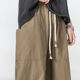 WIAOFELLAS  -  Summer Cotton Casual Pants Men Oversized Wide Leg Pants Men Japanese Streetwear Hip-hop Loose Straight Pants Men Trousers M-3XL