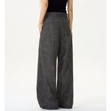 WIAOFELLAS  -  Men Women Streetwear Fashion Loose Casual Belt Wide Leg Suit Pant Boyfriend Straight Trousers Baggy Pants