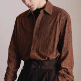 WIAOFELLAS  -  Lapel Retro Niche Design Hollow Drape Shirt Short-sleeved Ethnic Japanese Casual Men's Coat Long-sleeved