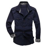Wiaofellas  -  New Cotton Shirt Men Long Sleeve Breathable Casual Shirts Man Solid Shirt Slim Fit Male Shirts