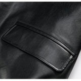 Wiaofellas  -  Men's New Winter Leather Jacket South Korea Trendy Loose PU Coat Letter Printed Thickening Coat Korean Reviews Many Clothes
