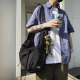 WIAOFELLAS  -  Unisex Oversized Crossbody Bag with Large Capacity and Street-Style Gothic Workmanship messenger bag men  canvas bag