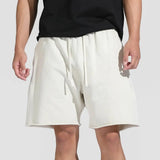 WIAOFELLAS  -  Cotton Summer Pants Men Breathable Light Cool Calf-Length Short Sweatpants 4/5 Straight Loose Casual Cropped Trousers
