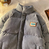 Wiaofellas  -  Harajuku Men's Warm Parkas Winter Coat Corduroy Cotton Oversize Male Winter Jackets Windbreaker Padded Coat Woman Parkas