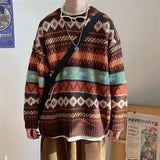 WIAOFELLAS  -  Ugly Christmas Sweater Deer Knitted Oversized Pullovers Soft Warm Quality Harajuku Festival O-Neck Vintage Casual Mens Clothing