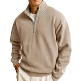 WIAOFELLAS  -  Spring Autumn New Men's Half Standing Collar Zipper Polo Sweatshirts Men Casual Pullovers Daily Sportswear Long Sleeve Clothing