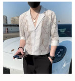 WIAOFELLAS  -  Summer Thin Cutlery Shirt 2025 Half-sleeved Men Casual Top