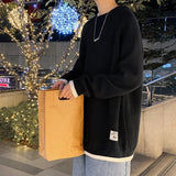 WIAOFELLAS  -  Mens Sweaters Fashion Casual Loose O Neck Oversize Harajuku Streetwear Knitwear Outwear