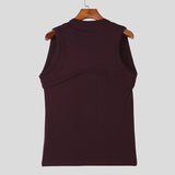 WIAOFELLAS  -  Men Tank Tops Solid Color O-neck Sleeveless Casual Male Vests Streetwear Summer Knitted Fashion Men Clothing S-5XL