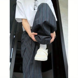 WIAOFELLAS  -  Men Trendy American Vintage Striped Oversized Streetwear Baggy Pants Y2K Harajuku Hip Hop Casual Wide Leg Trousers Pantalones