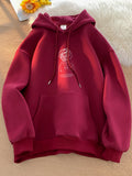 Wiaofellas  -  Cartoon Boy Brainstorming Printed Hoodies Mens Hip Hop Loose Sweatshirt Oversized Fashion Clothes Fleece Pullover Sweatshirts