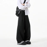 WIAOFELLAS  -  Grey Black Suit Pants Men Oversized Society Mens Dress Pants Korean Casual Loose Wide Leg Pants Mens Office Formal Trousers