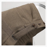 WIAOFELLAS  -  Light luxury Solid Suit Pants Men Loose straight Trousers Fashion Business Society Korean Casual Pants Adjustable Waist Belt