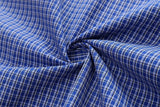 Wiaofellas  -  Japanese Style Casual Embroidered Plaid Short Sleeve Shirt Men's Loose Fit Tie Included Cotton Summer Shirt for Couples