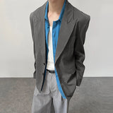 WIAOFELLAS  -  Men Striped Blazer Lapel Long Sleeve Button Casual Male Suit Streetwear Elegant Fashion Thin Coats Men Blazer S-5XL