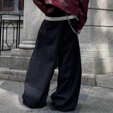 WIAOFELLAS  -  American Street Retro Deconstructed Scimitar Trousers Unisex 2025 Summer New Loose Wide-Leg Drape Mopping Casual Trousers Men