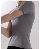 Wiaofellas  -  Men's Fitness Short Sleeve T-Shirt Summer Running Quick Dry Breathable Knit Tee Men Sports Skinny T-shirt Outdoor