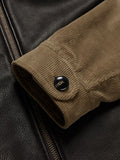 WIAOFELLAS  -  Autumn Men's PU splicing Jackets Fashion Men Stretwear Windbreaker Pilot Coats Men Sports Baseball Uniform Jacket Clothing