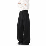 WIAOFELLAS  -  Grey Suit Pants Men Oversized Fashion Society Mens Black Dress Pants Korean Loose Straight Pants Mens Office Formal Trousers