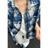 WIAOFELLAS  -  Plaid Ice Feel Tie Dye Short Sleeve Shirt Men Women Casual Loose Plus Size Shirt Thin Fabtic Pink Blue Green Clothes