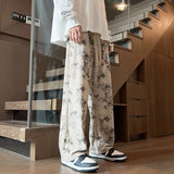 WIAOFELLAS  -  Corduroy Tie-dye Irregular Pants for Men American Loose Casual Sports Wide-leg Trousers