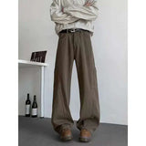 WIAOFELLAS  -  Trendy Summer Men's Irregular Patchwork Design Solid Color Trousers Fashion High-waisted Loose Wide Leg Pants Male