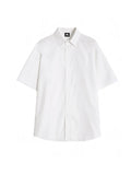 Wiaofellas  -  Men Short Sleeve Shirt Summer New Korean Style Single Breasted Lapel Business Casual Top Solid Color Male