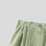 Wiaofellas  -  Men Pants Solid Color Pleated Joggers Lace Up Casual Wide Leg Trousers Men Streetwear Loose Fashion Casual Long Pants