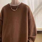 Wiaofellas  -  Outdoor Men's Japanese Style Thick Knit Sweater - Gray (7 Colors) S-2XL | Autumn Winter Loose Fit Retro Casual Warm