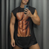 WIAOFELLAS  -  Men Tank Tops 3D Printing O-neck Sleeveless Male Vests Streetwear Summer 2025 Loose Workout Fashion Casual Men Clothing