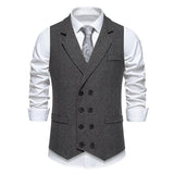 WIAOFELLAS  -  Men's Vest Retro Double-breasted Vest Vest Same Style Suit Casual Loose Versatile Vest