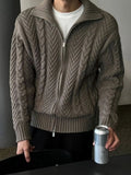 WIAOFELLAS  -  New autumn and winter thick knitted sweater versatile cardigan sweater loose American men's Korean jacket trendy