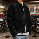 WIAOFELLAS  -  Spring Fall New Casual Mens Corduroy Jackets Fashionable Solid Color Turn-down Collar Shirt Jacket Men Vintage Textured Coats