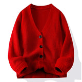 WIAOFELLAS  -  Cardigan Pajamas Men Autumn Winter Day Stand Collar Casual Coat Loose Fashion Knit Sweater Men Pajamas Home Wear Comfortable