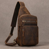 WIAOFELLAS  -  Luxury Male Chest Bags Genuine Leather Crossbody Bag Men Sling Chest Pack for Men Chest Bag Leather casual men one shoulder bag