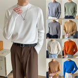 WIAOFELLAS New Autumn Winter Turtleneck Sweater Men Solid Color Casual Knitted Pullovers Sweater Mens Slim Fit Pullover Clothing E07